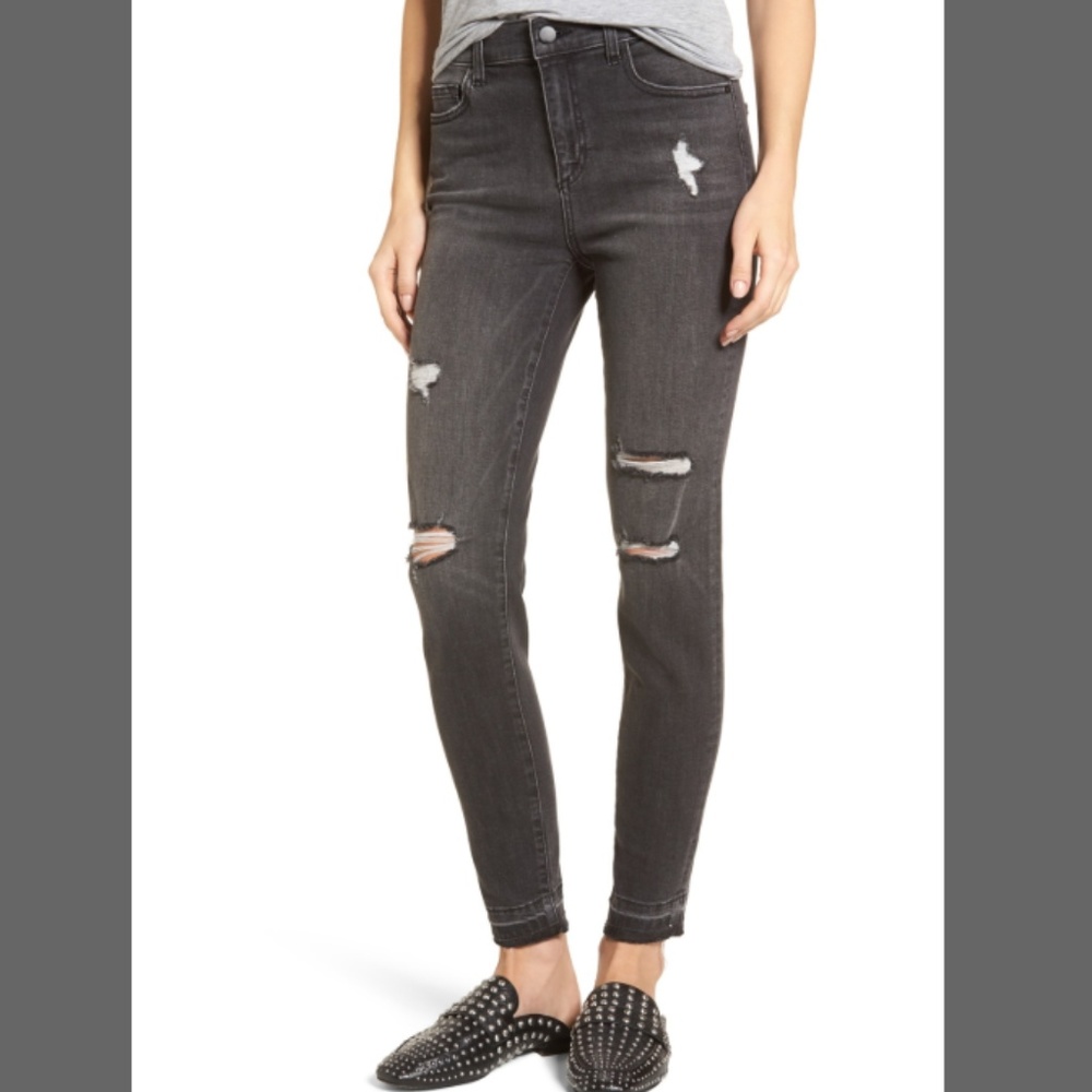 Ripped Release Hem Skinny Jeans